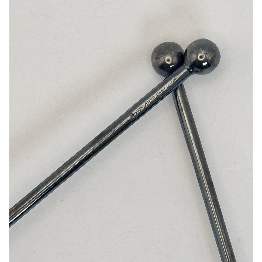 Vintage MCM Danish Drink Cooler Stirrers Set of 2 Cocktail Silver Plated Barware